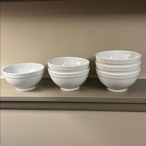 *Set of 6*  Vintage EMILE HENRY #21.19 Soup Cereal Dessert Bowls, White, France